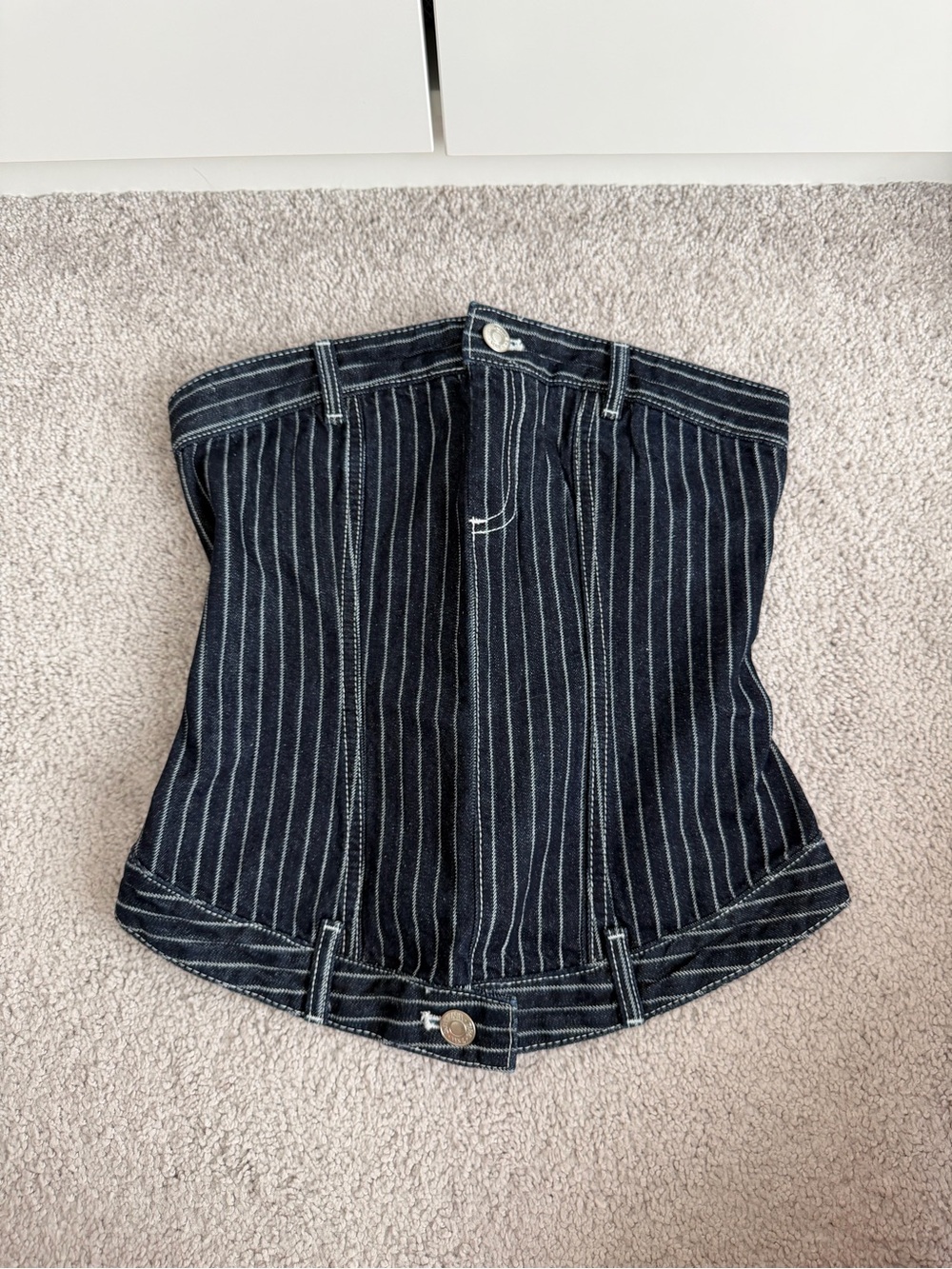 Zara Pinstripe Denim Corset